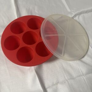 Instant Pot Official Silicone Egg Bites Pan with Lid - Red